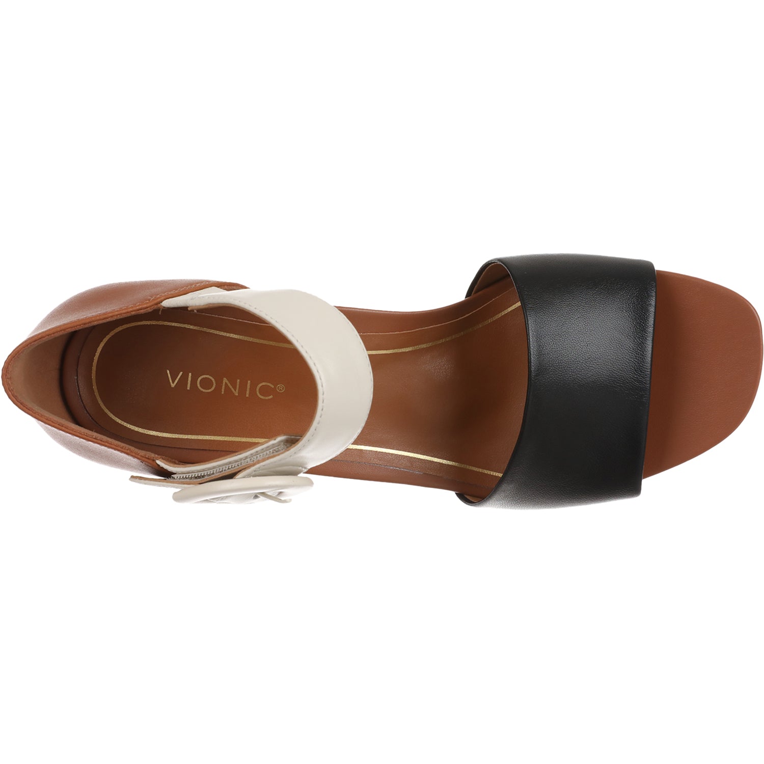 Womens  Vionic Chardonnay Tan/Black/Cream Leather