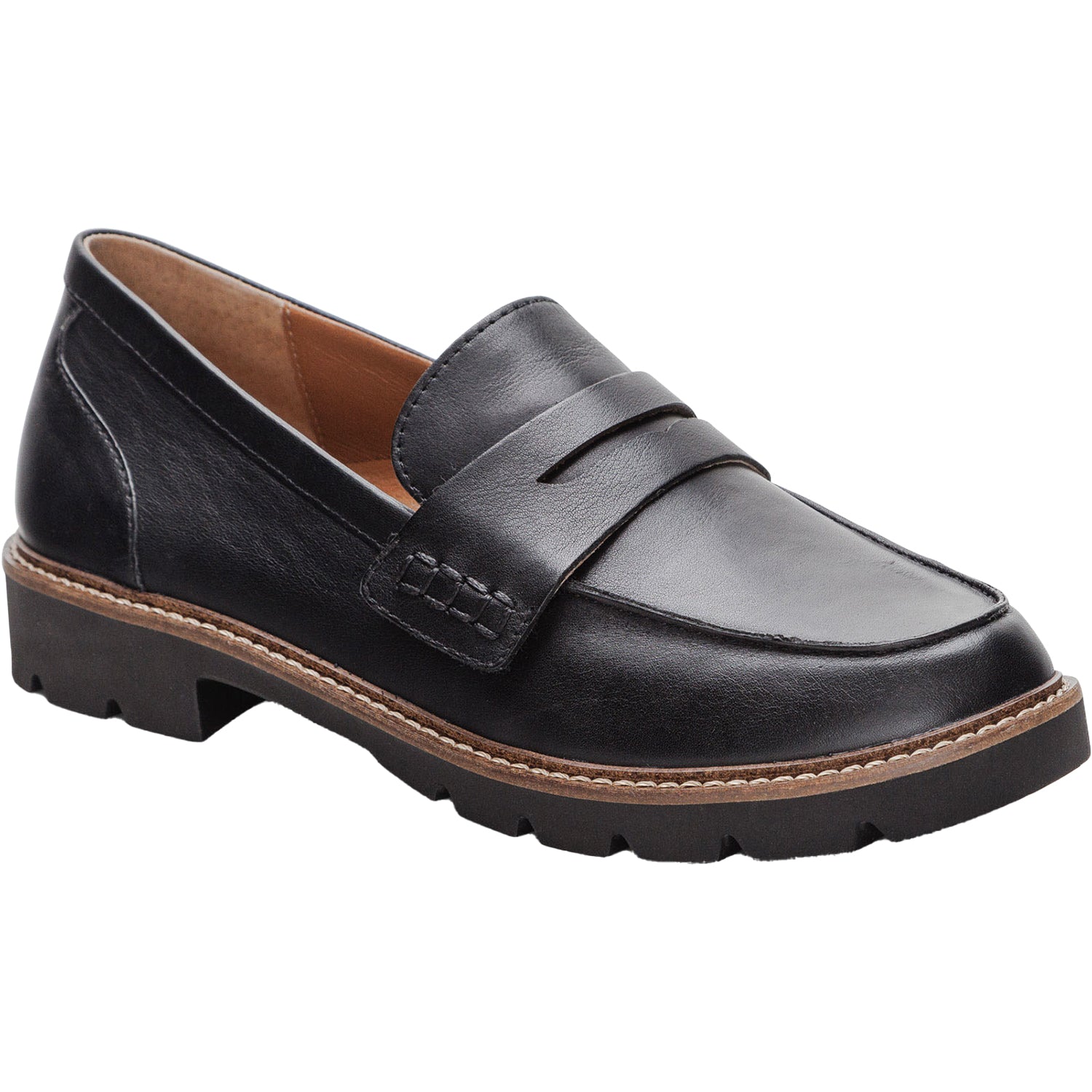 Women's Aetrex Collette Black Leather Loafer