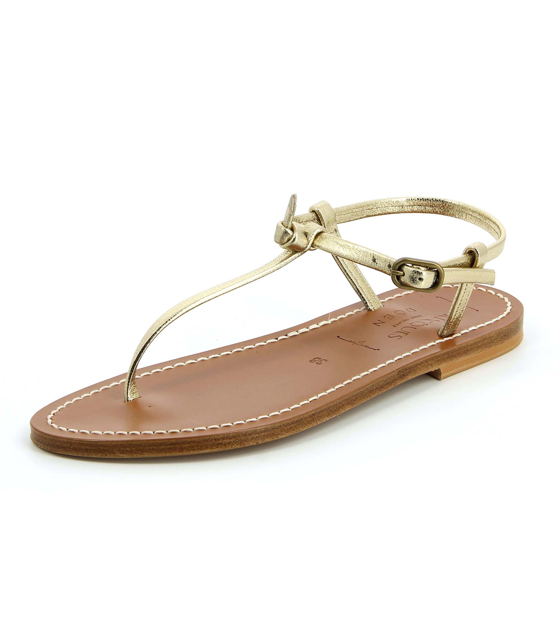 DÔEN & K.JACQUES CÔTE SANDAL -- METALLIC CHAMPAGNE | 3RD PARTY