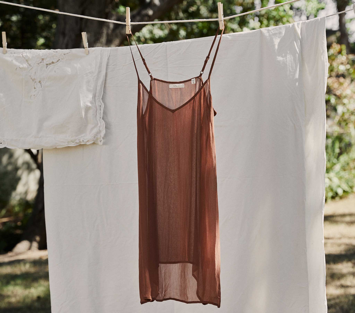 SHORT DEEP V-NECK SLIP -- CAROB | CORE