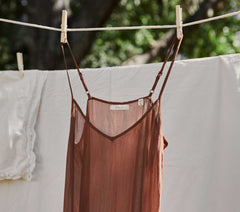 SHORT DEEP V-NECK SLIP -- CAROB | CORE