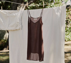 SHORT DEEP V-NECK SLIP -- UMBER | CORE