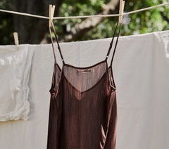 SHORT DEEP V-NECK SLIP -- UMBER | CORE