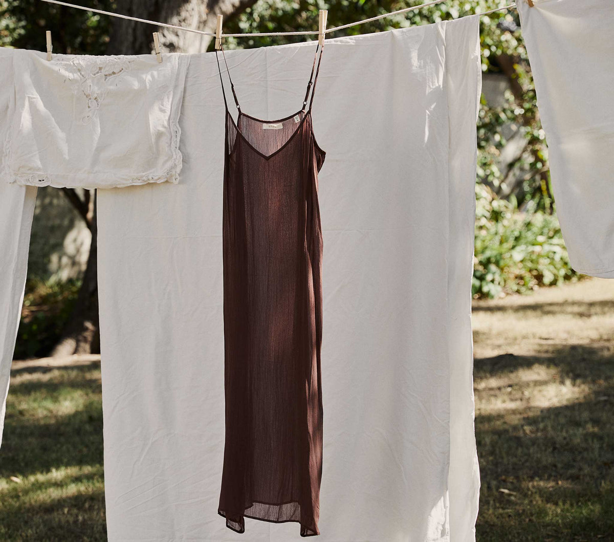 LONG DEEP V-NECK SLIP -- UMBER | CORE