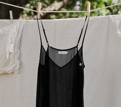 LONG DEEP V-NECK SLIP -- BLACK | CORE