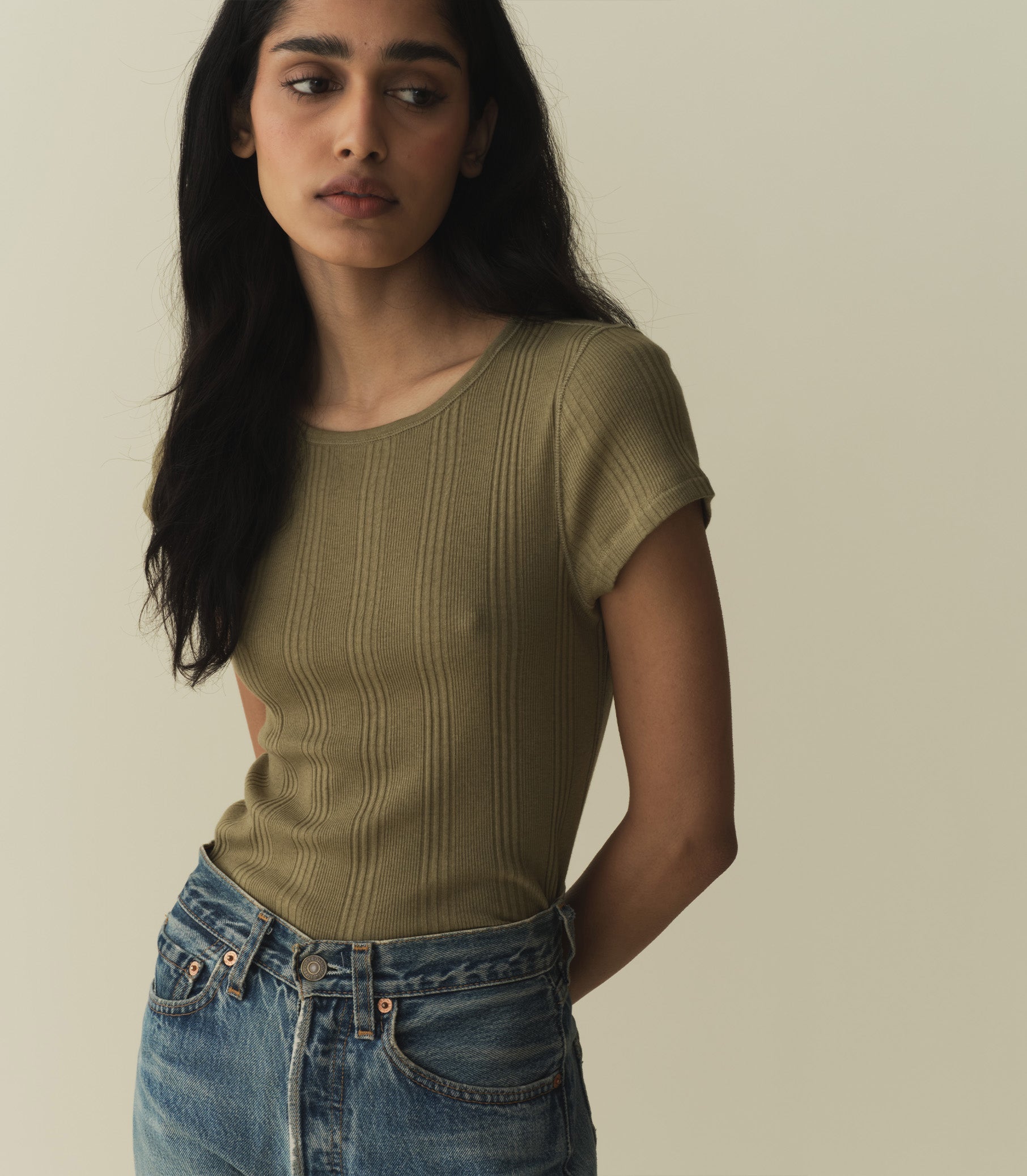 VIVI CASHMERE BLEND TEE -- PASTURE | SPRING 24