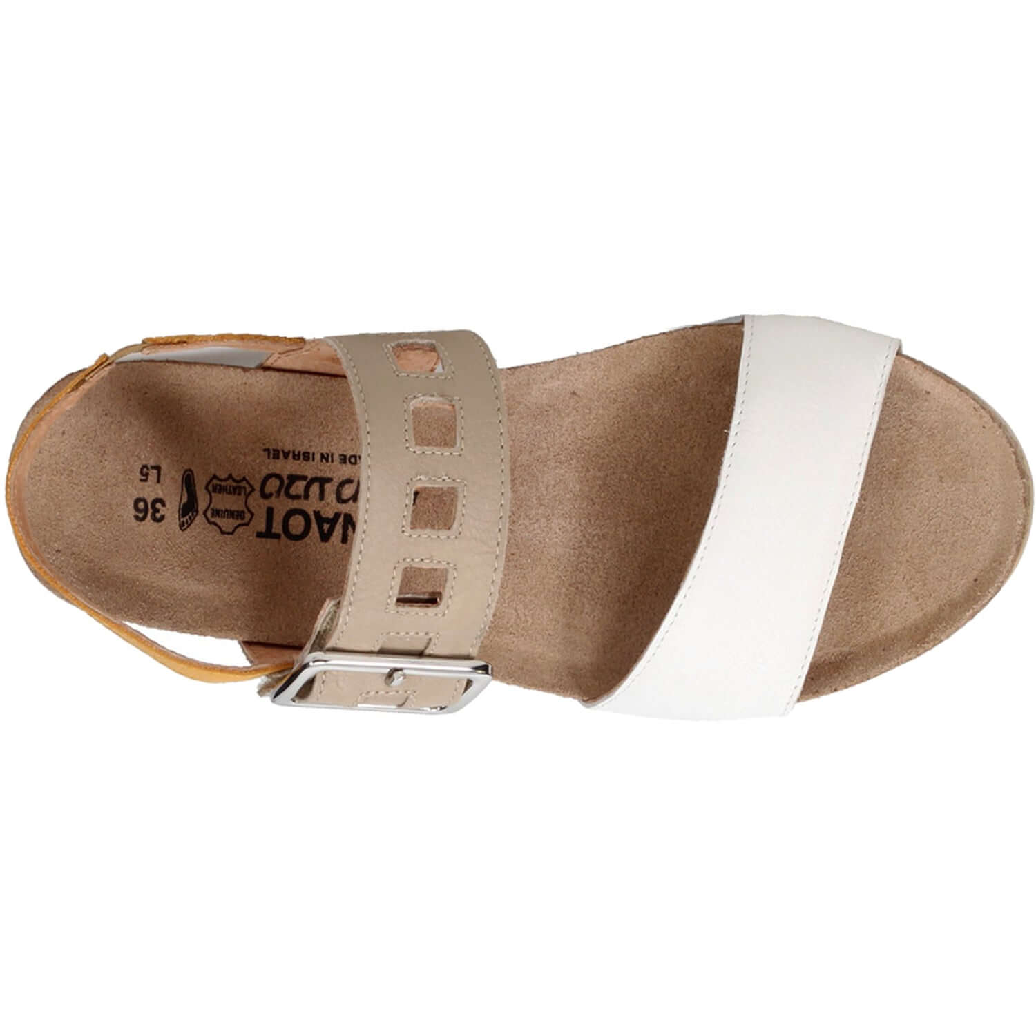 Women's Naot Dynasty Soft White/Soft Beige/Marigold Leather