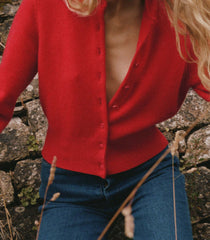 FAIRCHILD CASHMERE CARDIGAN -- TOMATO | FALL 24