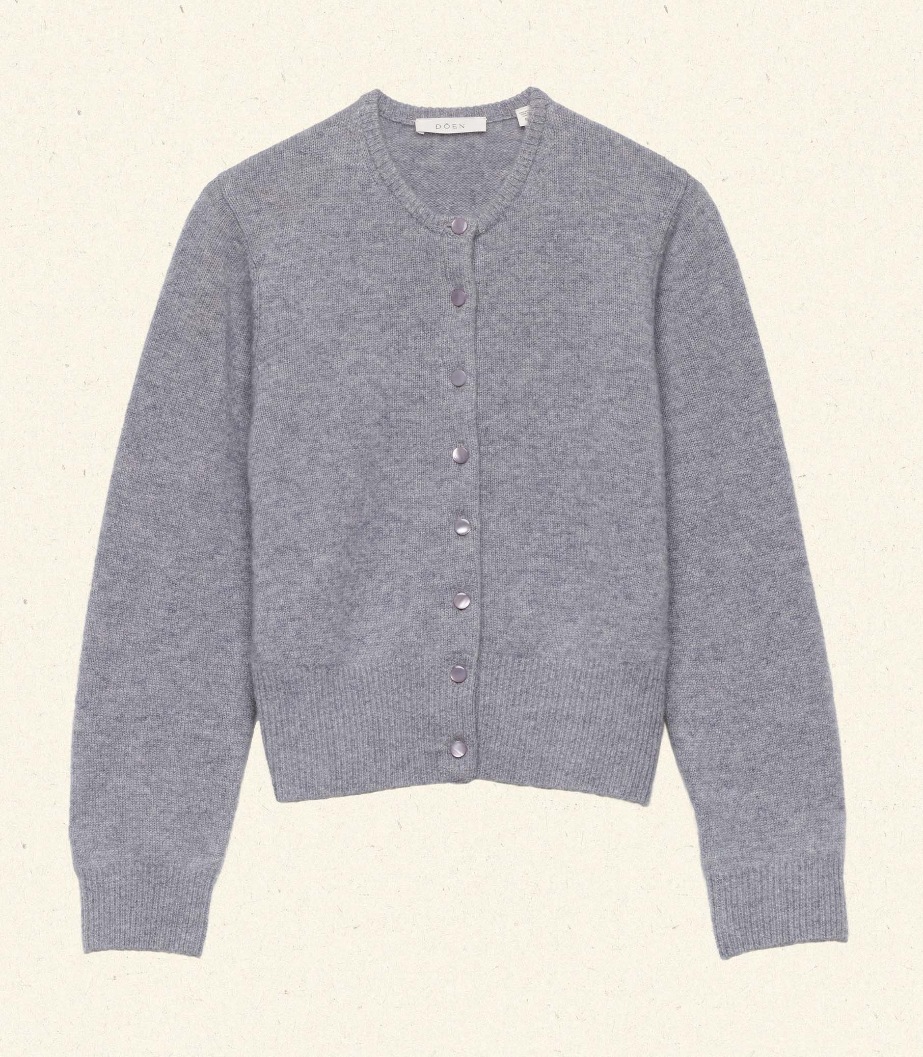 FAIRCHILD CASHMERE CARDIGAN -- PEBBLE GREY | FALL 24