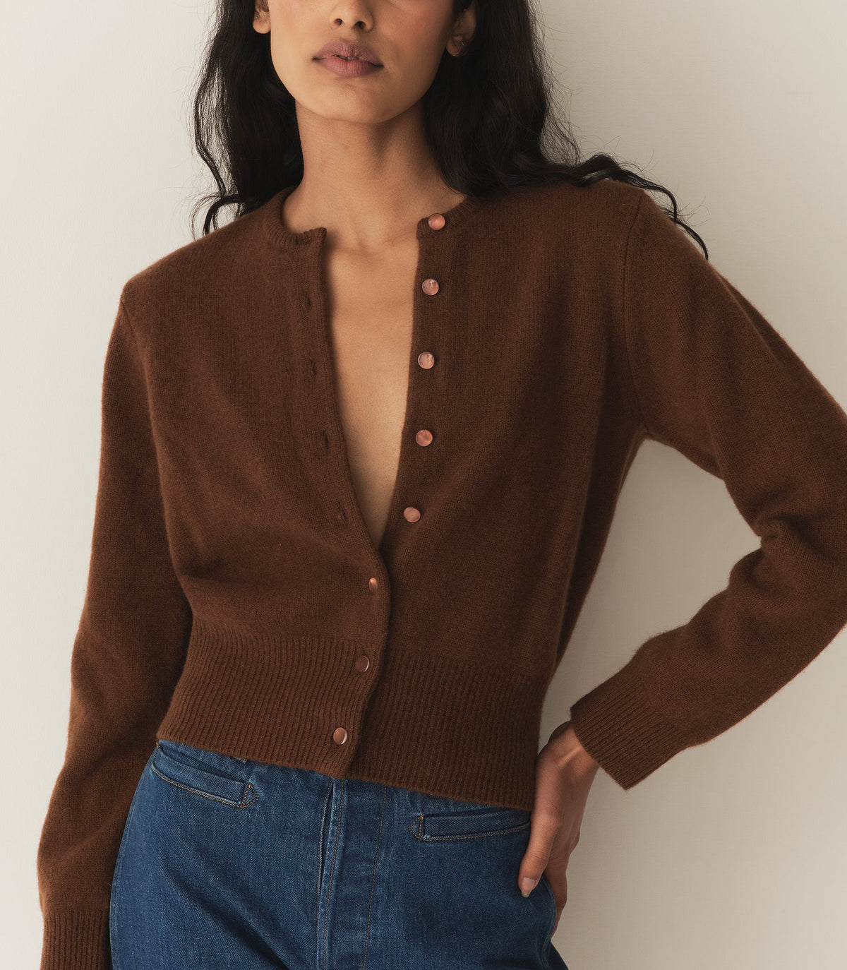 FAIRCHILD CASHMERE CARDIGAN -- CORDOVAN | FALL 24