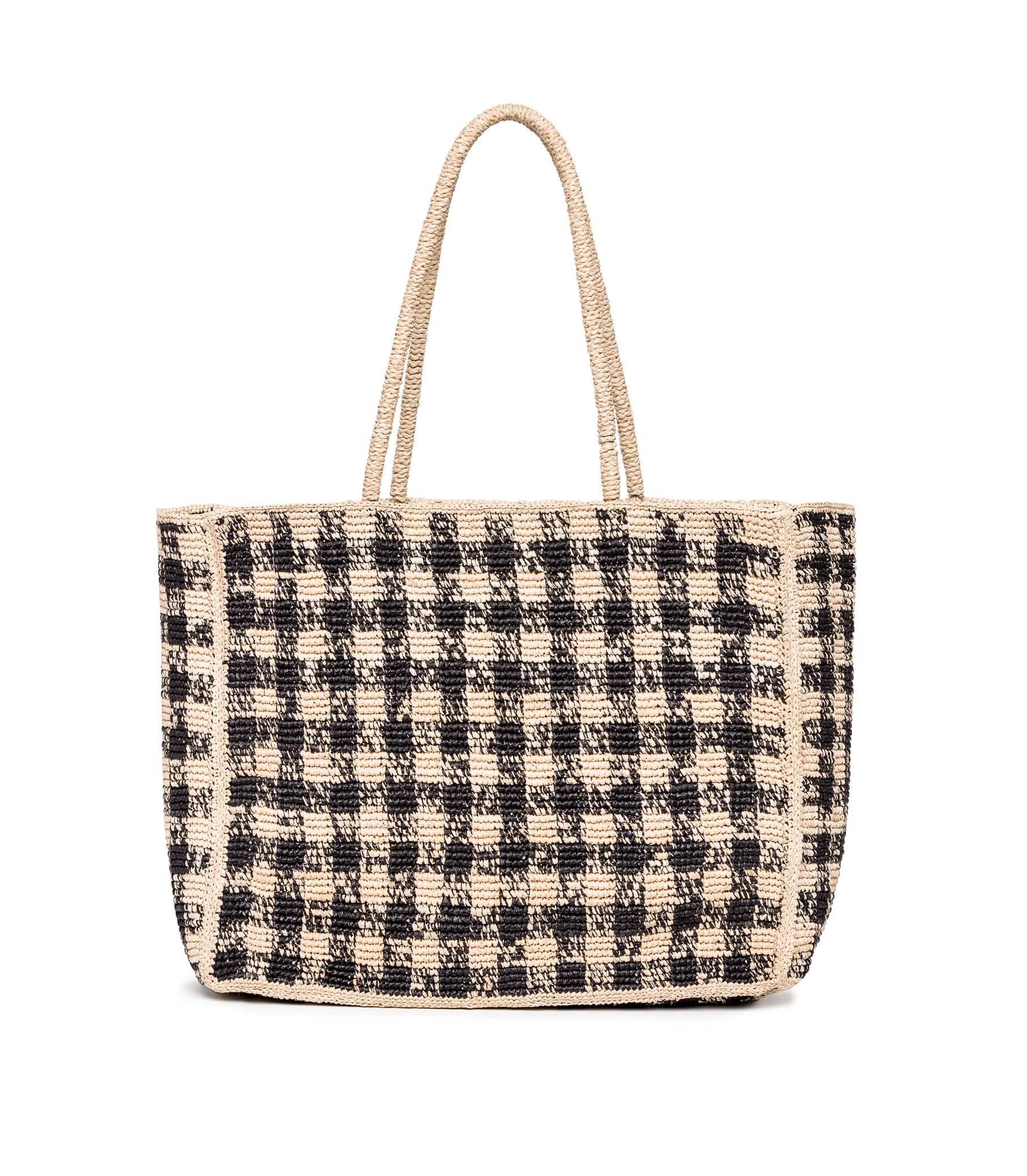 GRANDE MATHILDE BAG -- BLACK GINGHAM RAFFIA | SUMMER 24