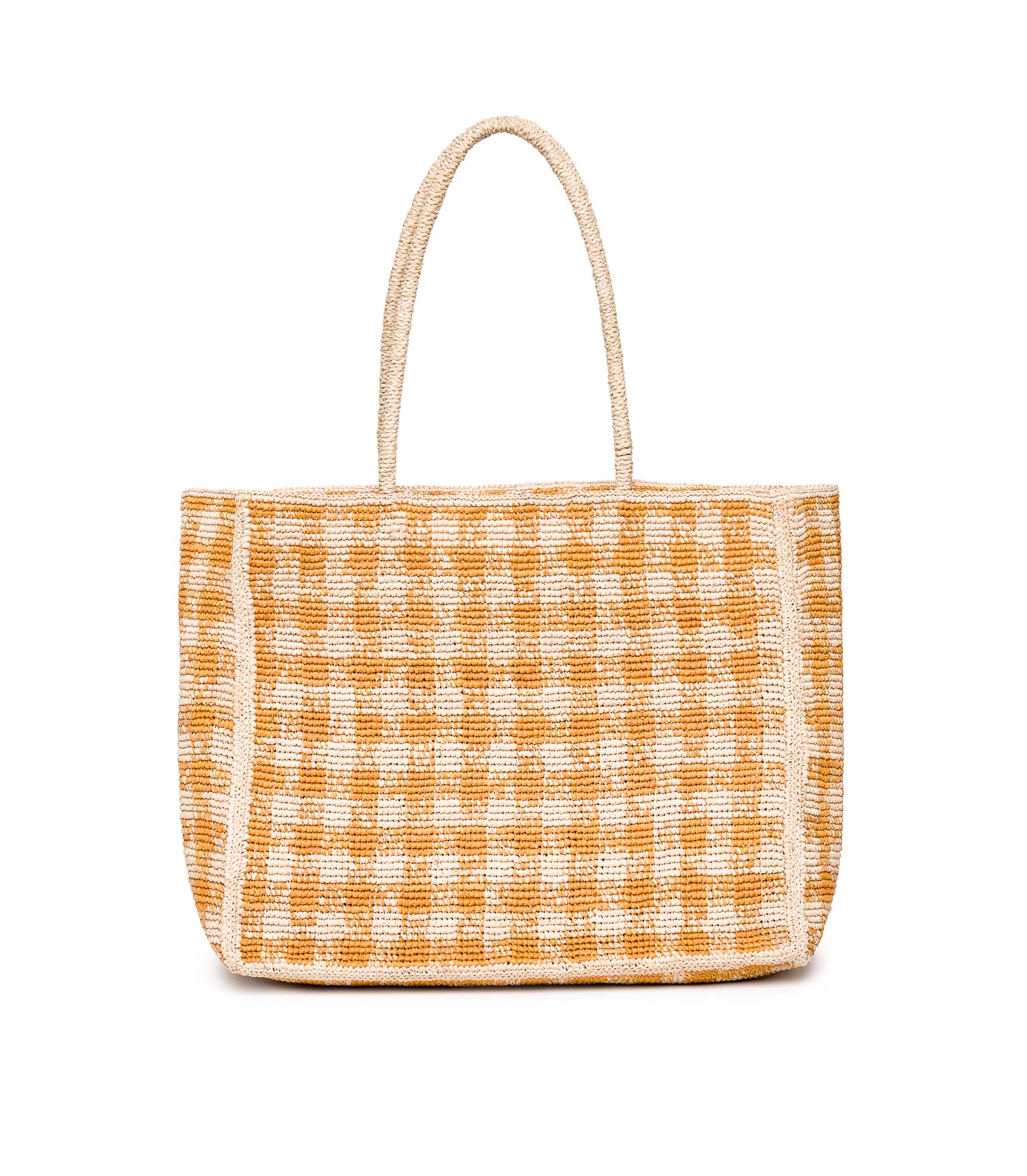 GRANDE MATHILDE BAG -- MUSTARD GINGHAM RAFFIA | SUMMER 24