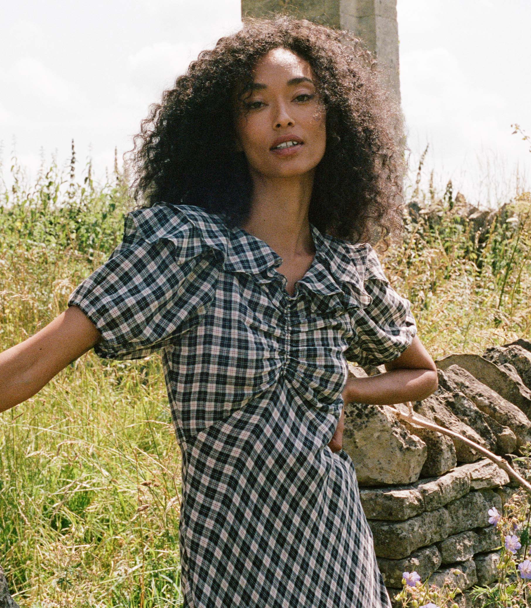 GWYNEIRA DRESS -- NAVY COUNTRYSIDE PLAID | FALL 24