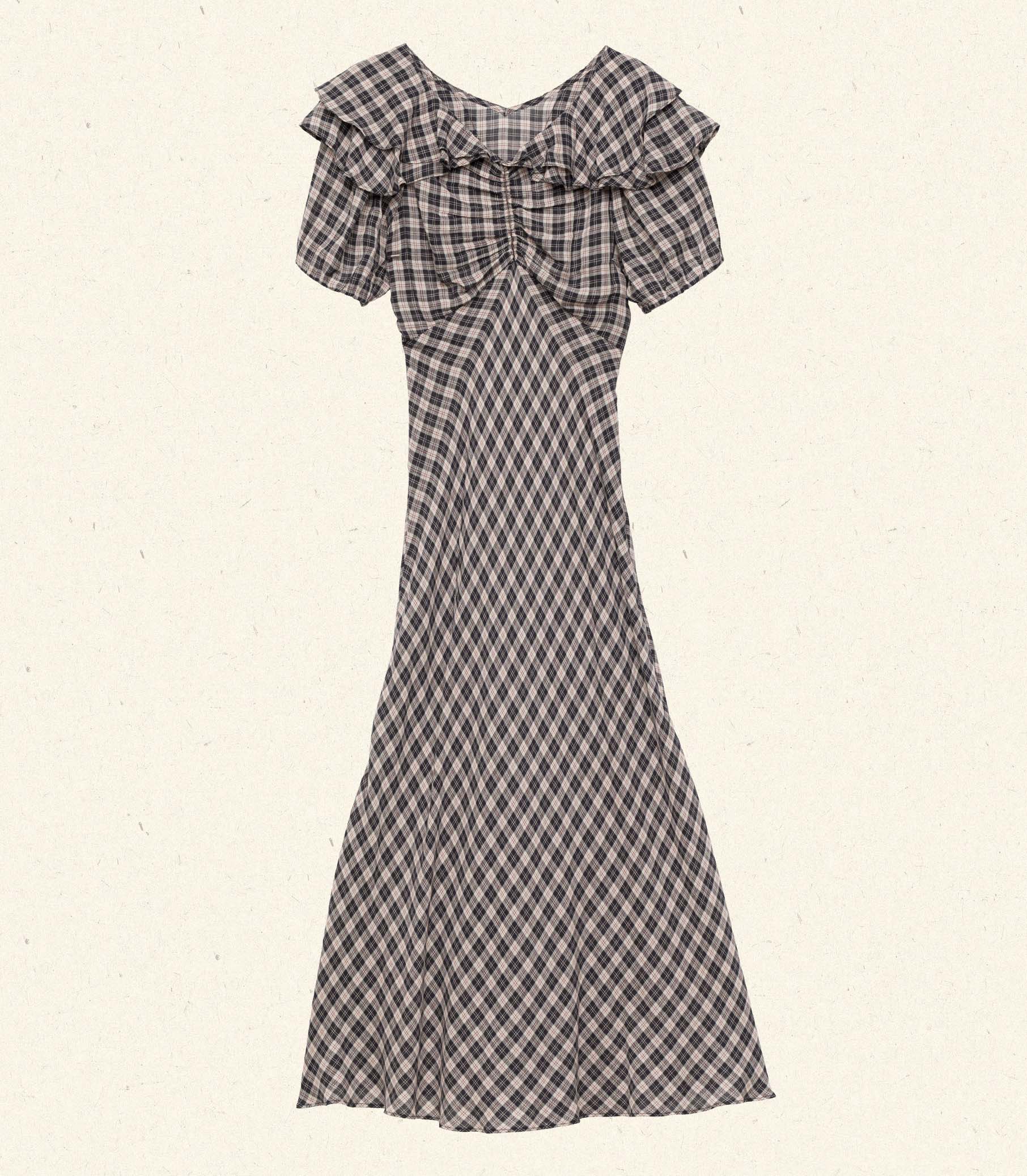 GWYNEIRA DRESS -- NAVY COUNTRYSIDE PLAID | FALL 24