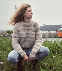 HAMPSHIRE SWEATER -- BIRCH BARK SPACE DYE | FALL 23