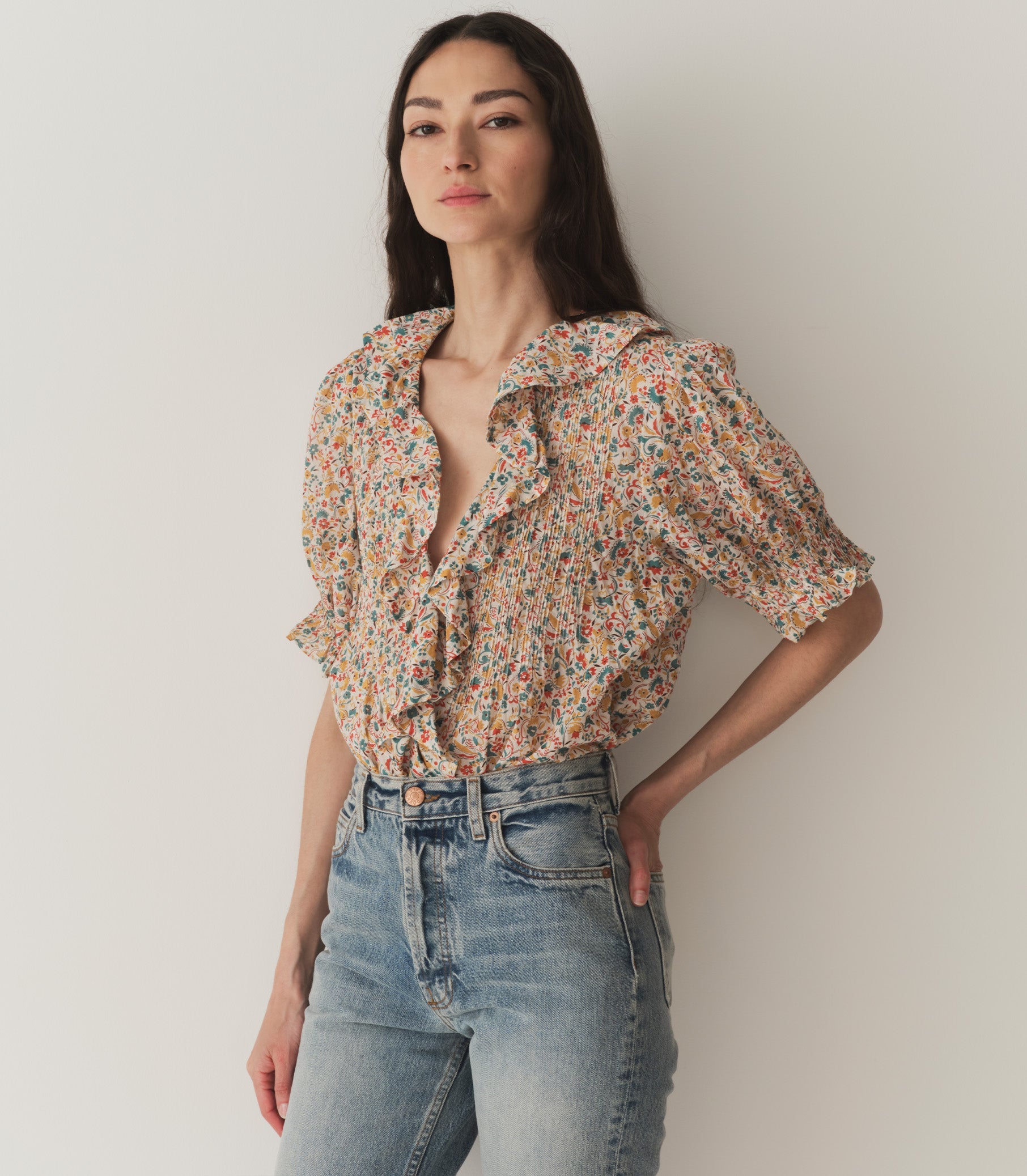 HENRI TOP -- WILD CLOVER FLORAL | SUMMER 24