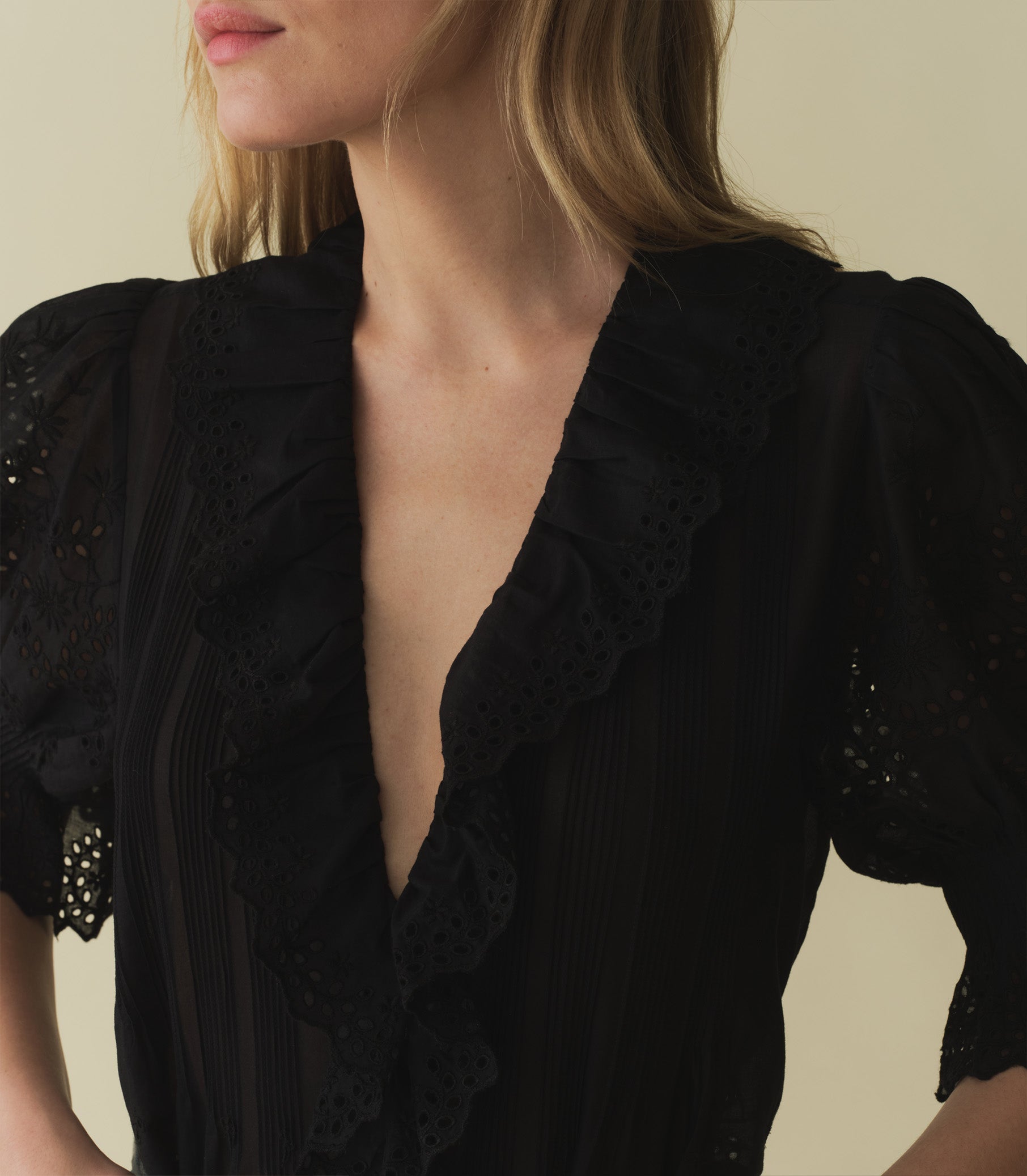 HENRI TOP -- BLACK EYELET | SPRING 24