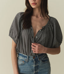 JUNE TOP -- LA MADDALENA GINGHAM | SPRING 24