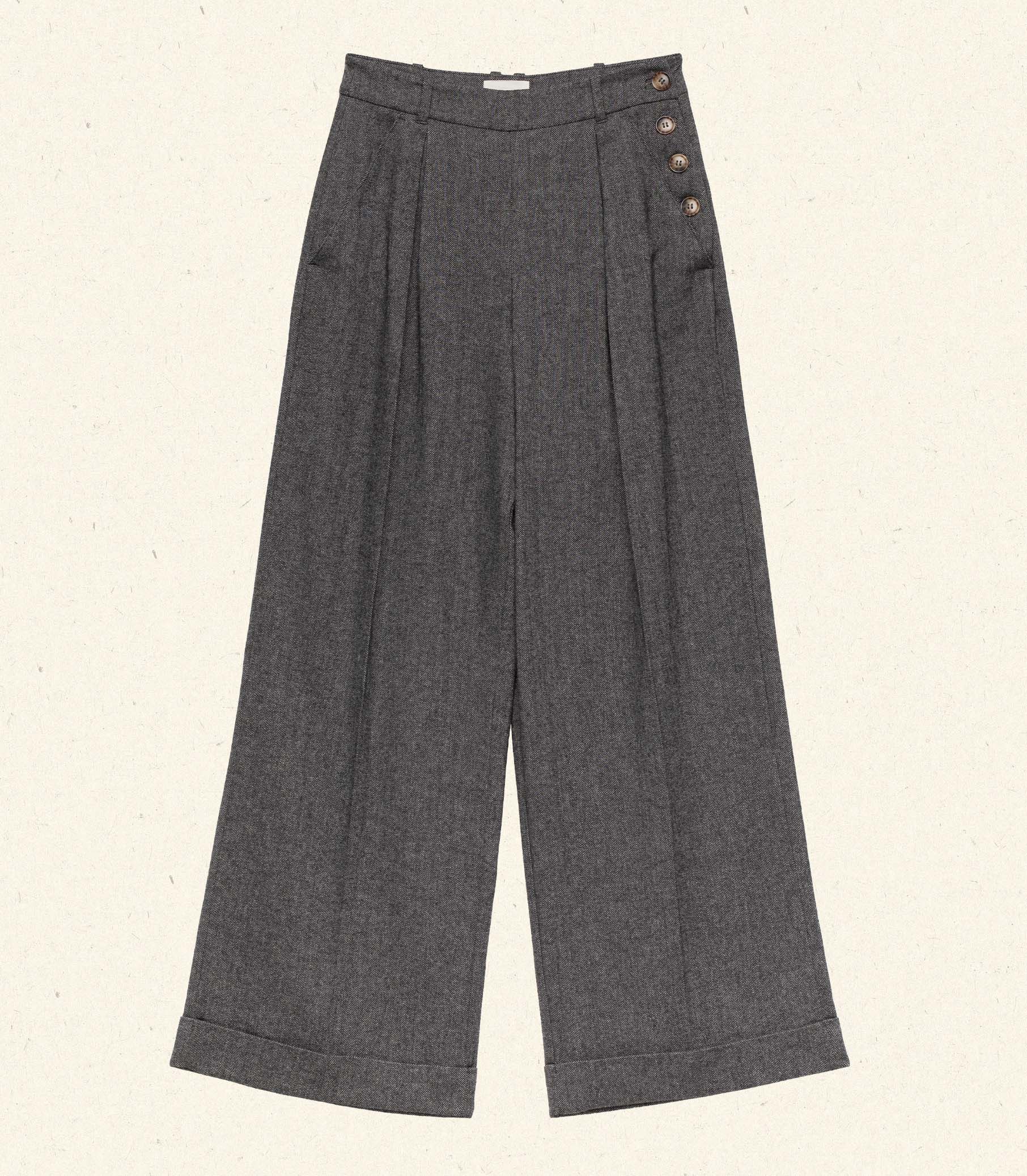 LAWRENCE PANT -- BLACK HERRINGBONE | FALL 24