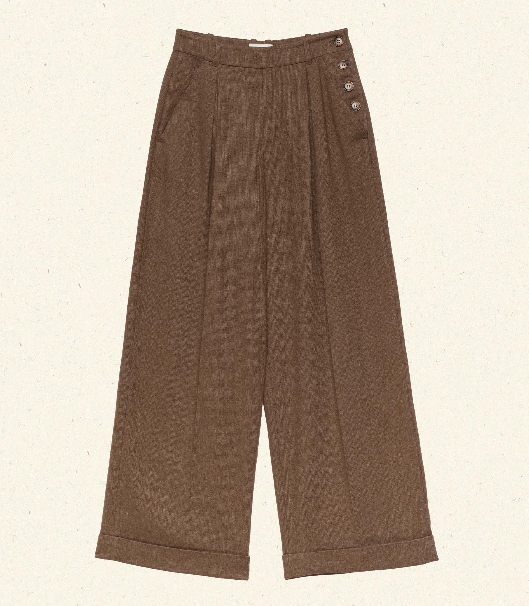 LAWRENCE PANT -- BROWN HERRINGBONE | FALL 24