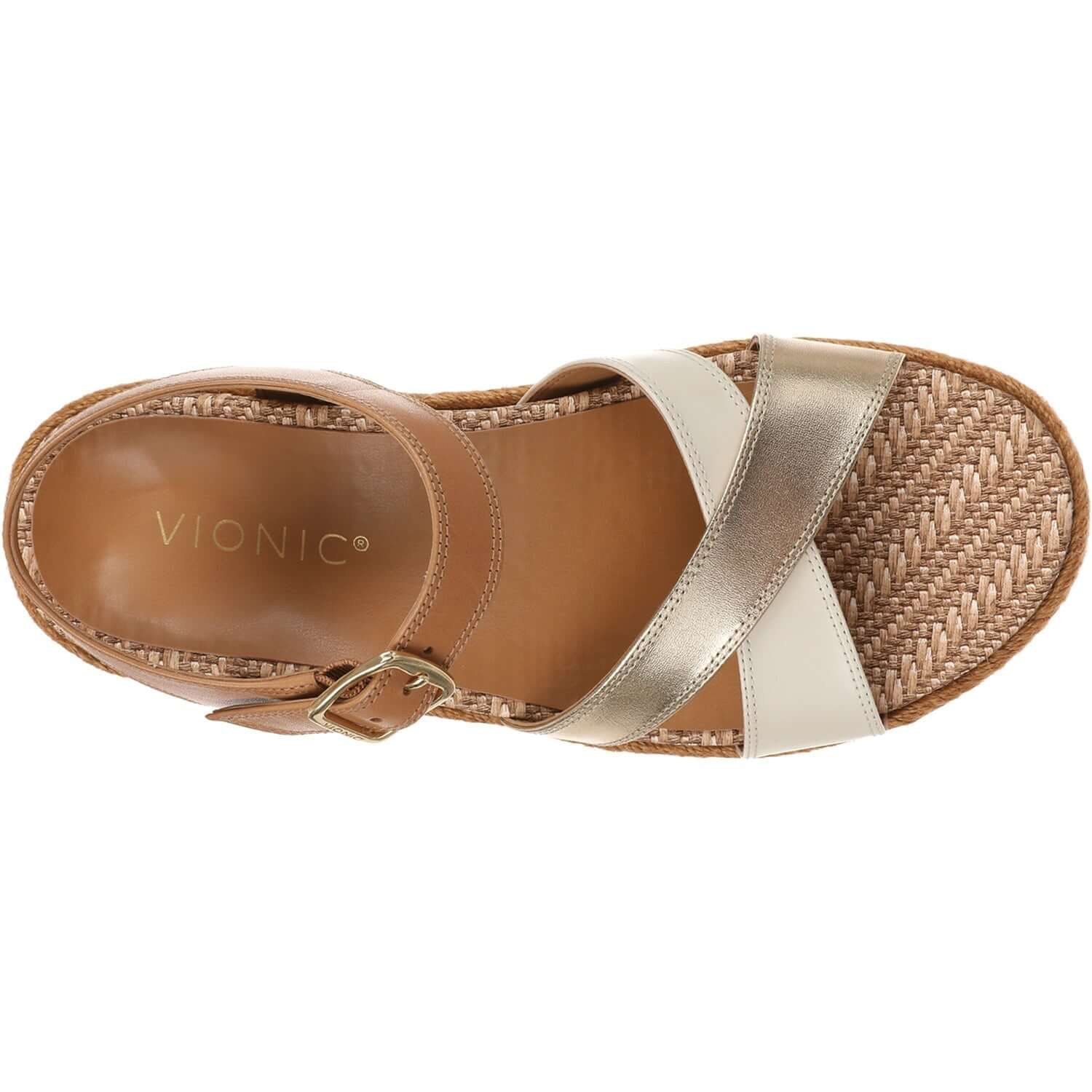 Womens Vionic Mar Camel/Gold Leather