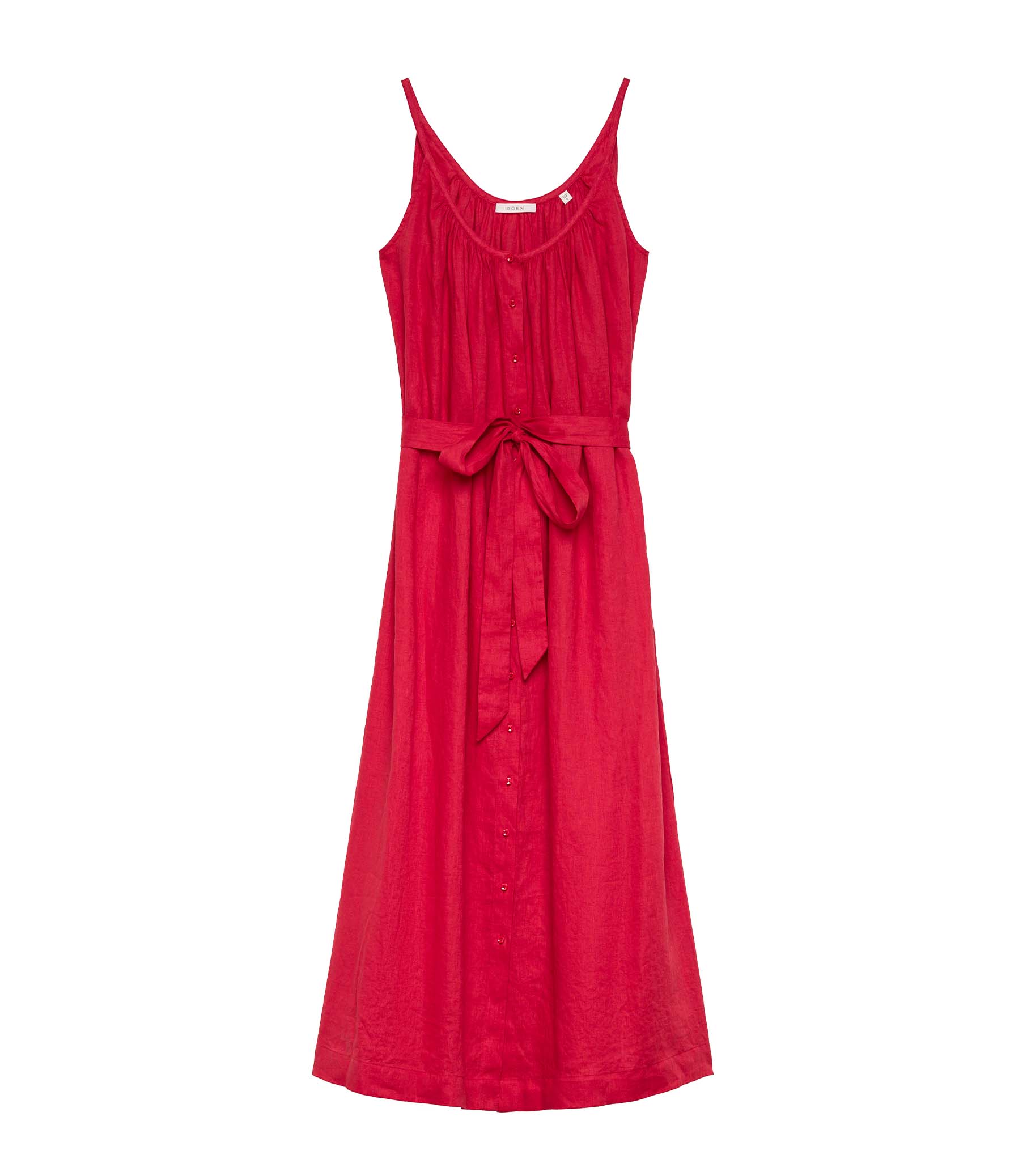 NEVITA LINEN DRESS -- SCARLET | SUMMER 24