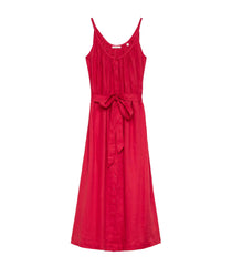 NEVITA LINEN DRESS -- SCARLET | SUMMER 24