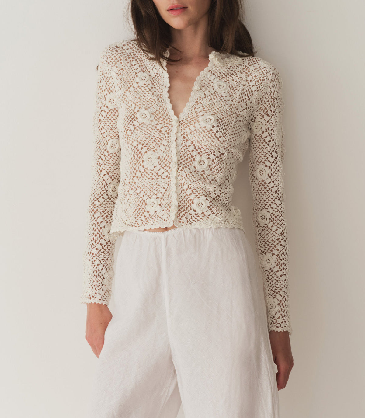 OTTOLINE CARDIGAN -- PEARL | SUMMER 24