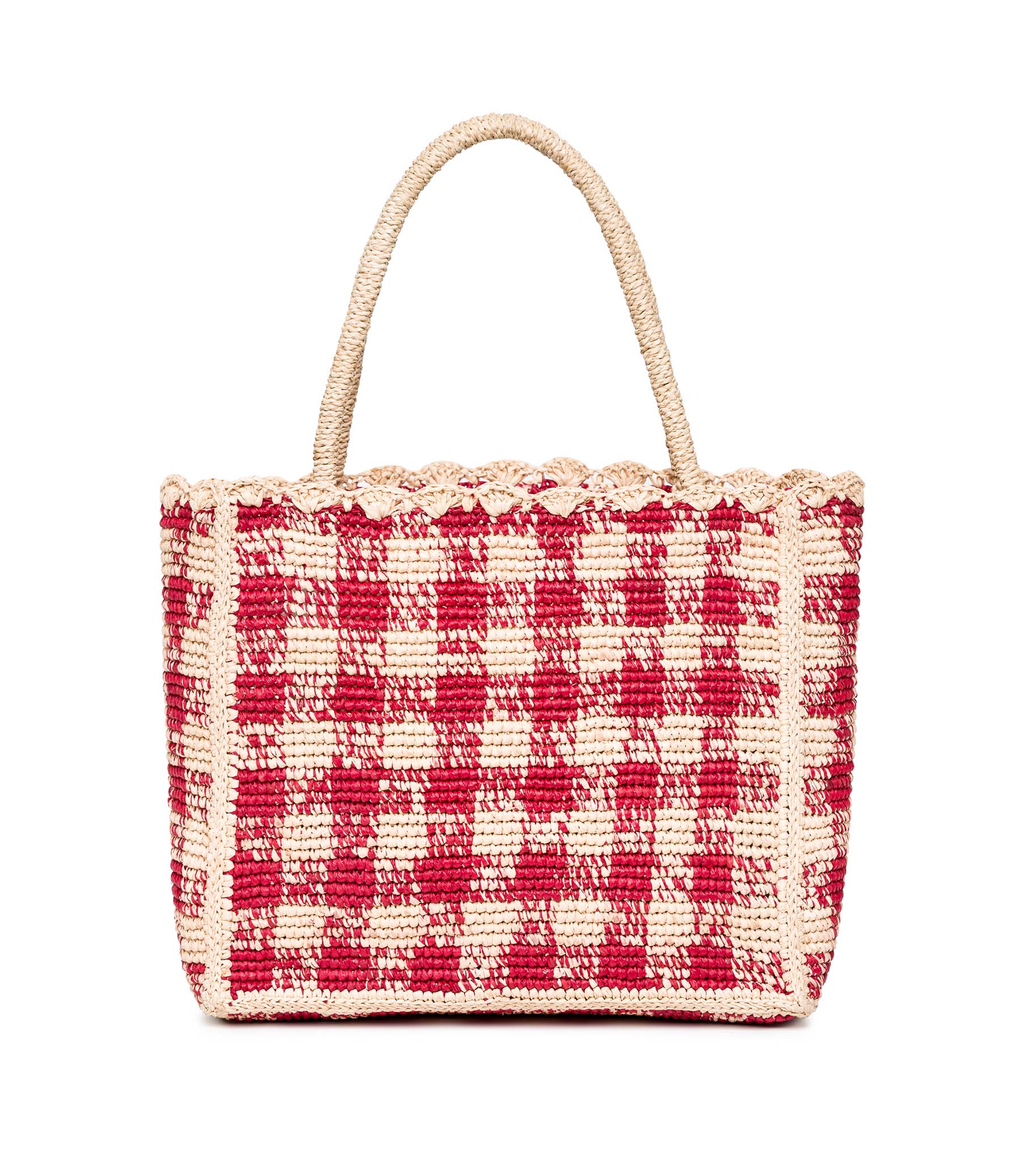 PETITE MATHILDE BAG -- RED GINGHAM RAFFIA | SUMMER 24