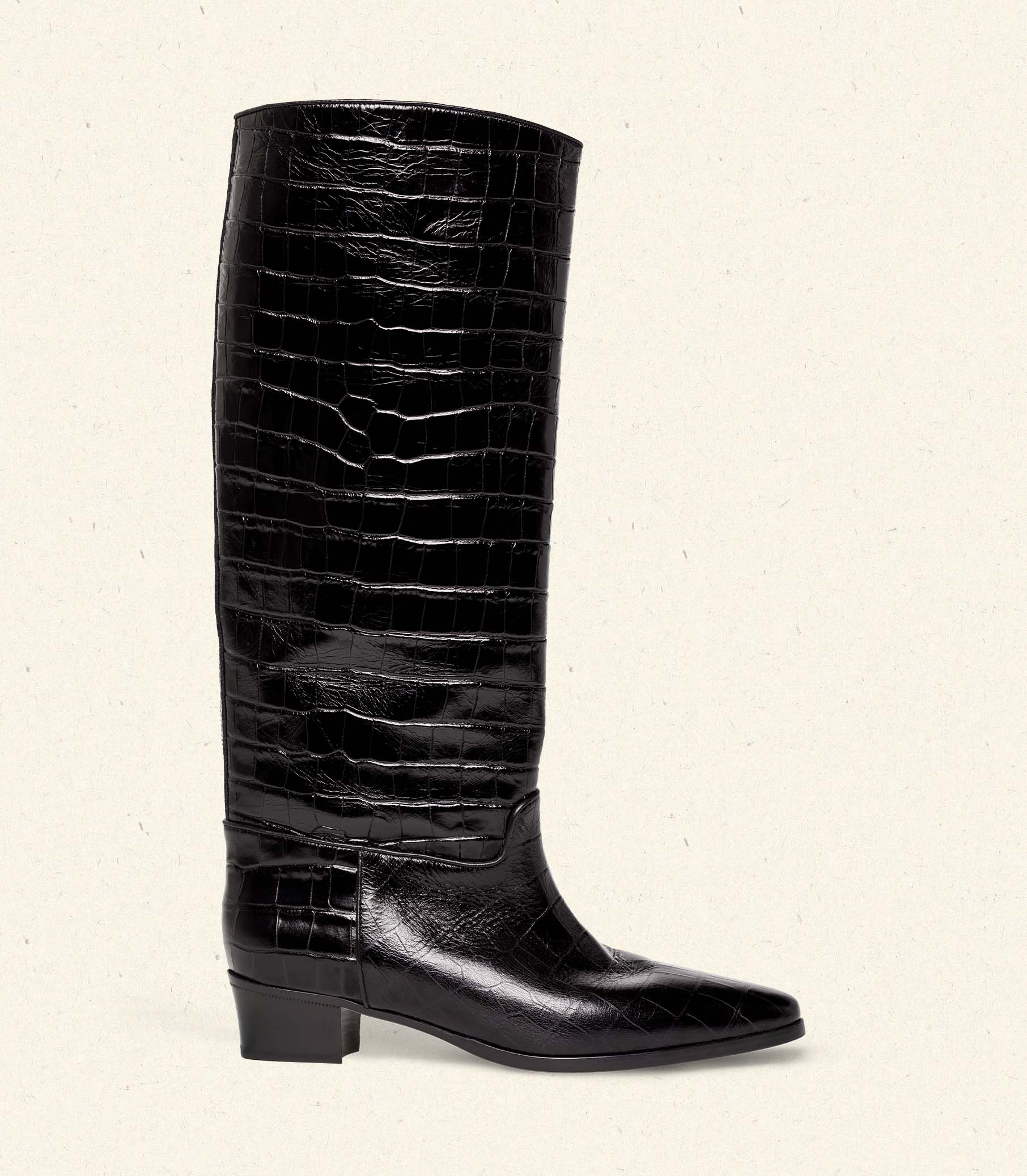 RIVIERA BOOT -- BLACK FAUX CROC | FALL 24