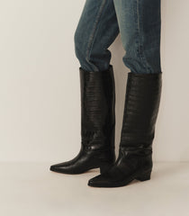 RIVIERA BOOT -- BLACK FAUX CROC | FALL 24