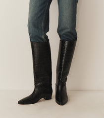 RIVIERA BOOT -- BLACK FAUX CROC | FALL 24