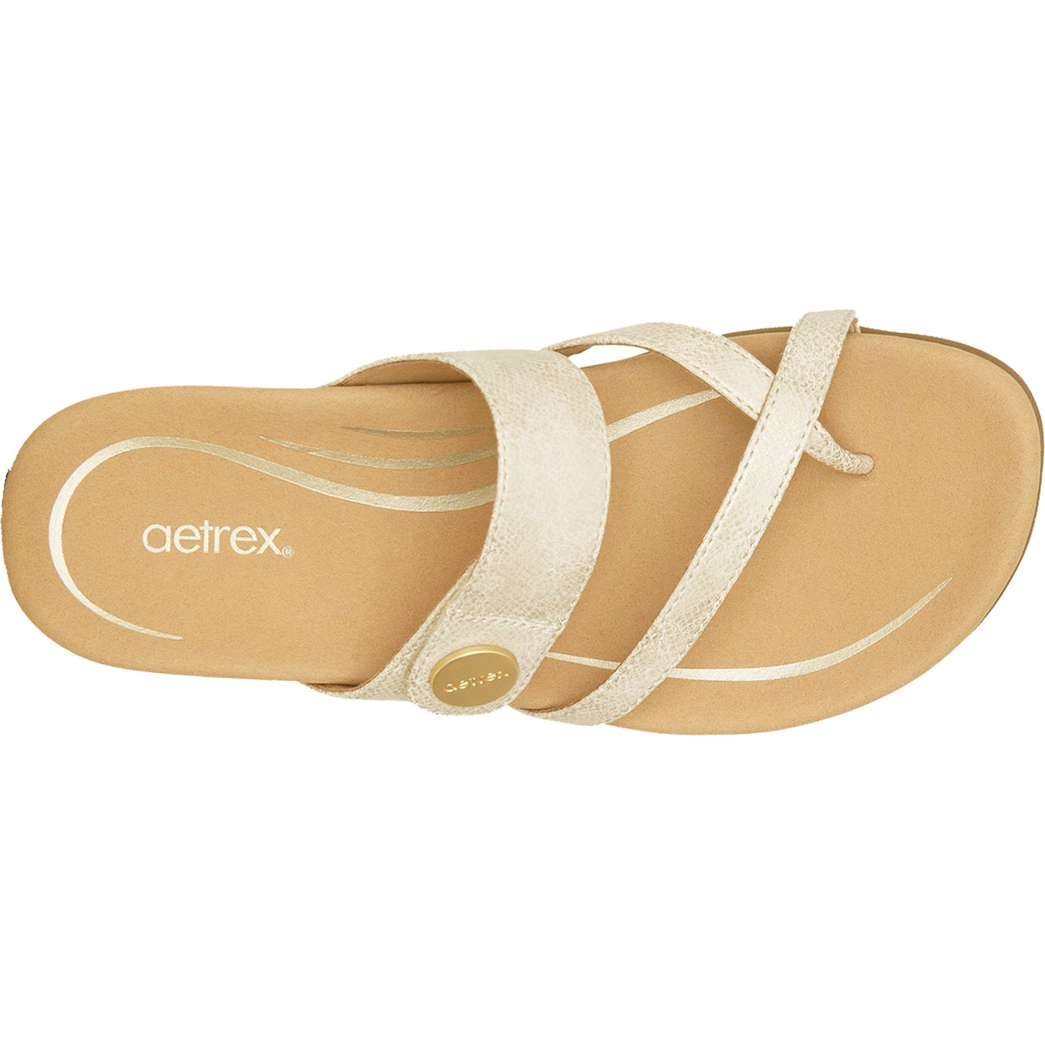 Women's Aetrex Izzy Light Gold Synthetic