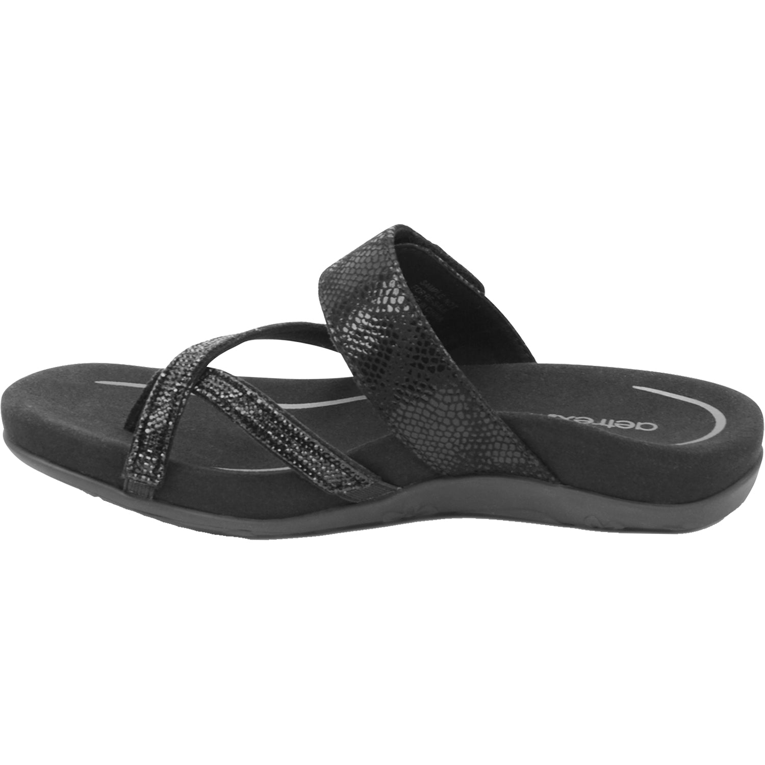 Women's Aetrex Izzy Black Sparkle Synthetic