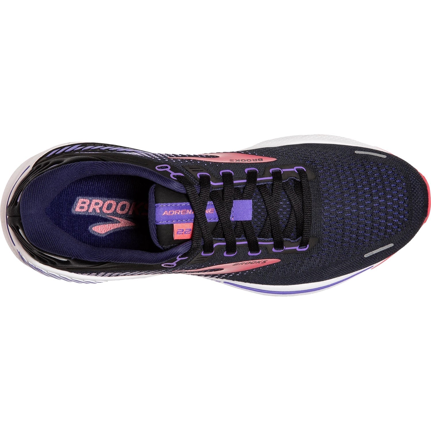 Women's Brooks Adrenaline GTS 22 Black/Purple/Coral Mesh