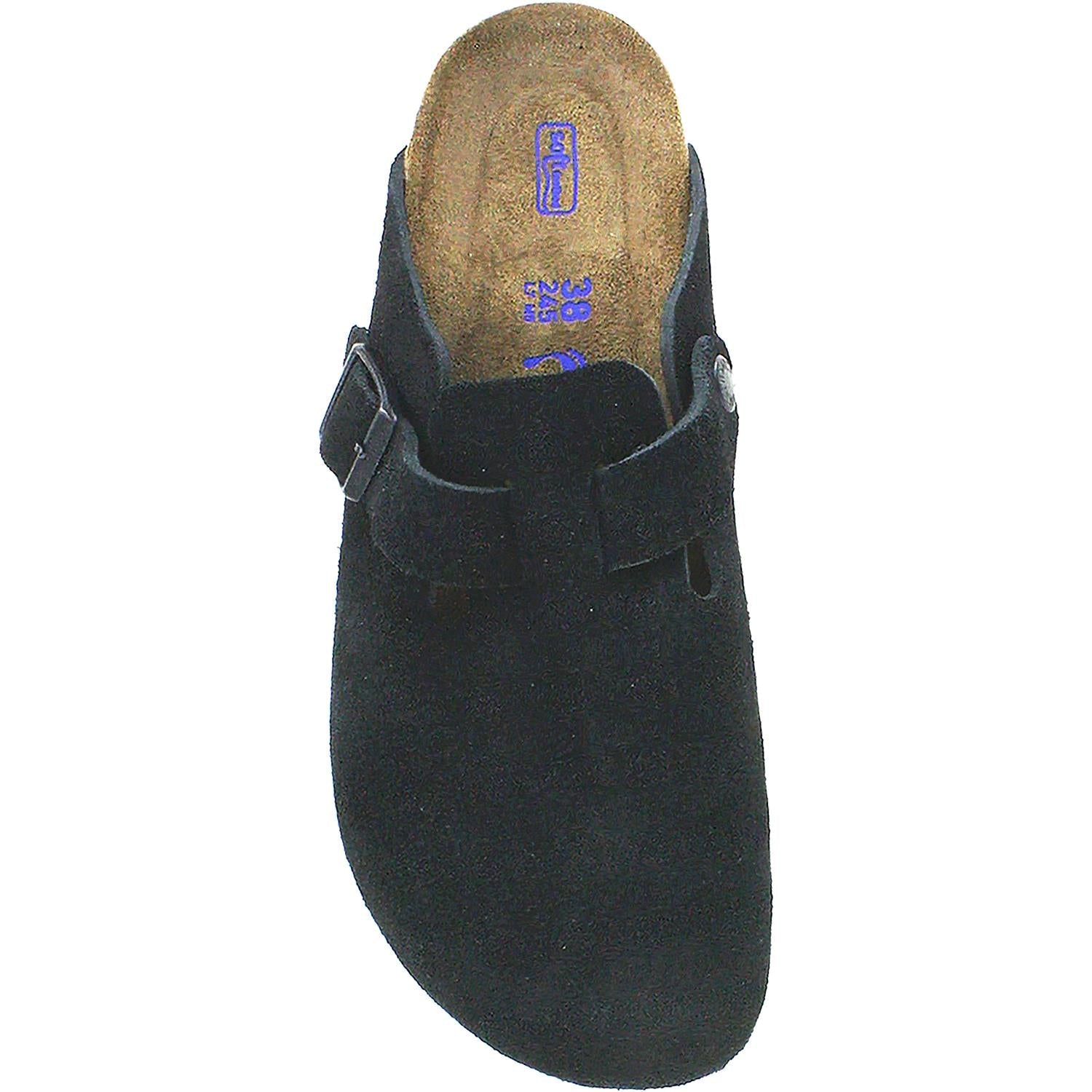 Unisex Birkenstock Boston Soft Footbed Black Suede