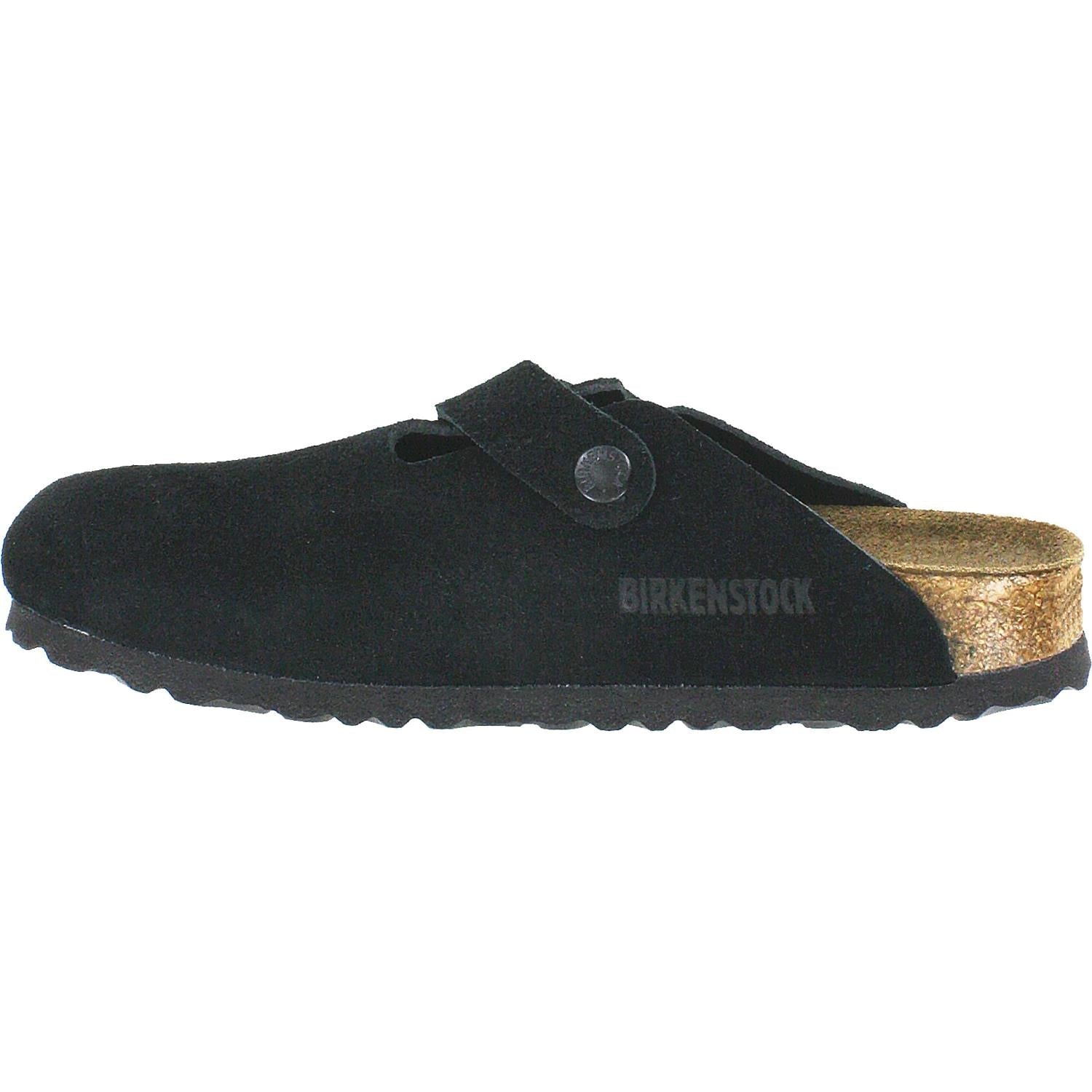 Unisex Birkenstock Boston Soft Footbed Black Suede