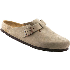 Unisex Birkenstock Boston Soft Footbed Taupe Suede