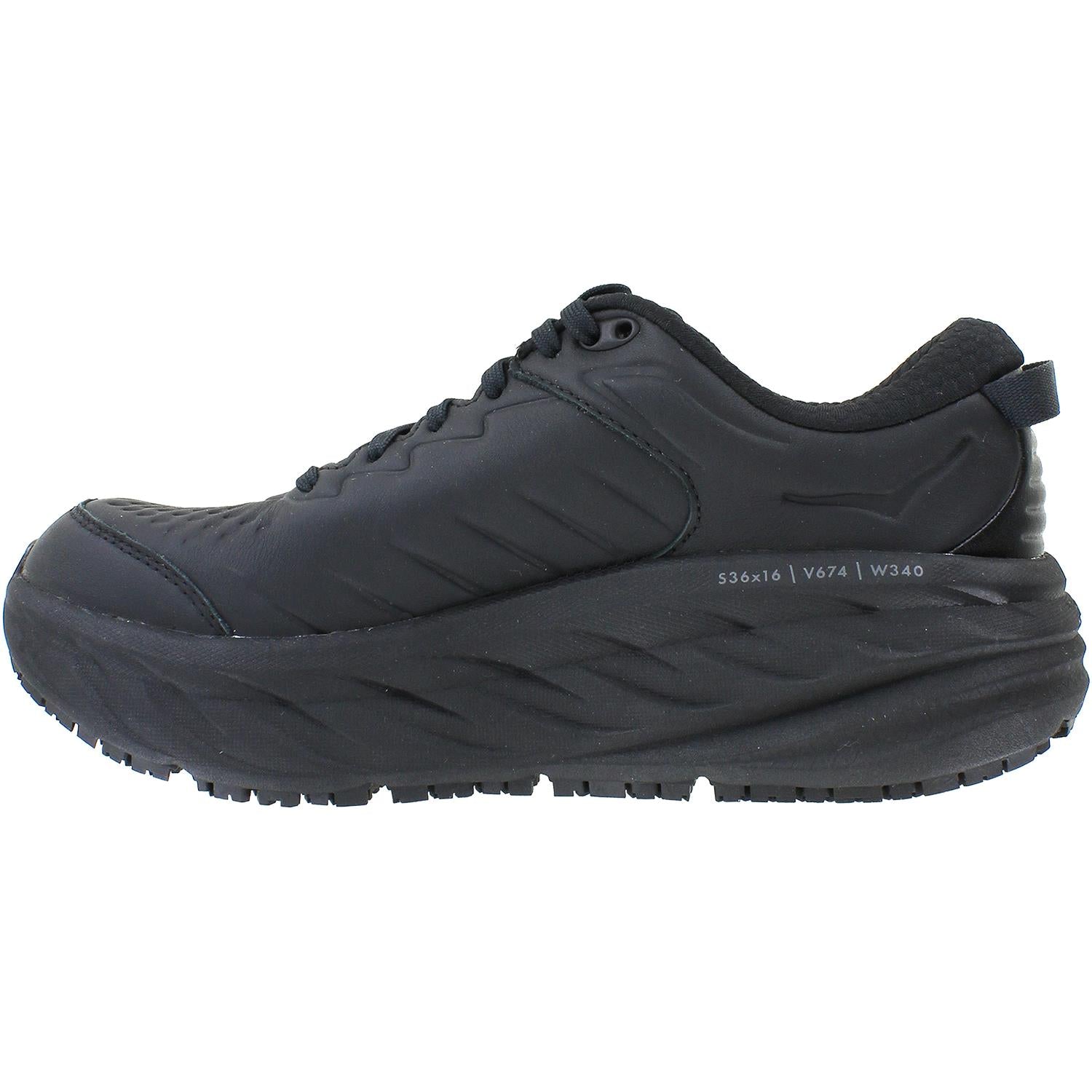 Women's Hoka Bondi SR Black Leather