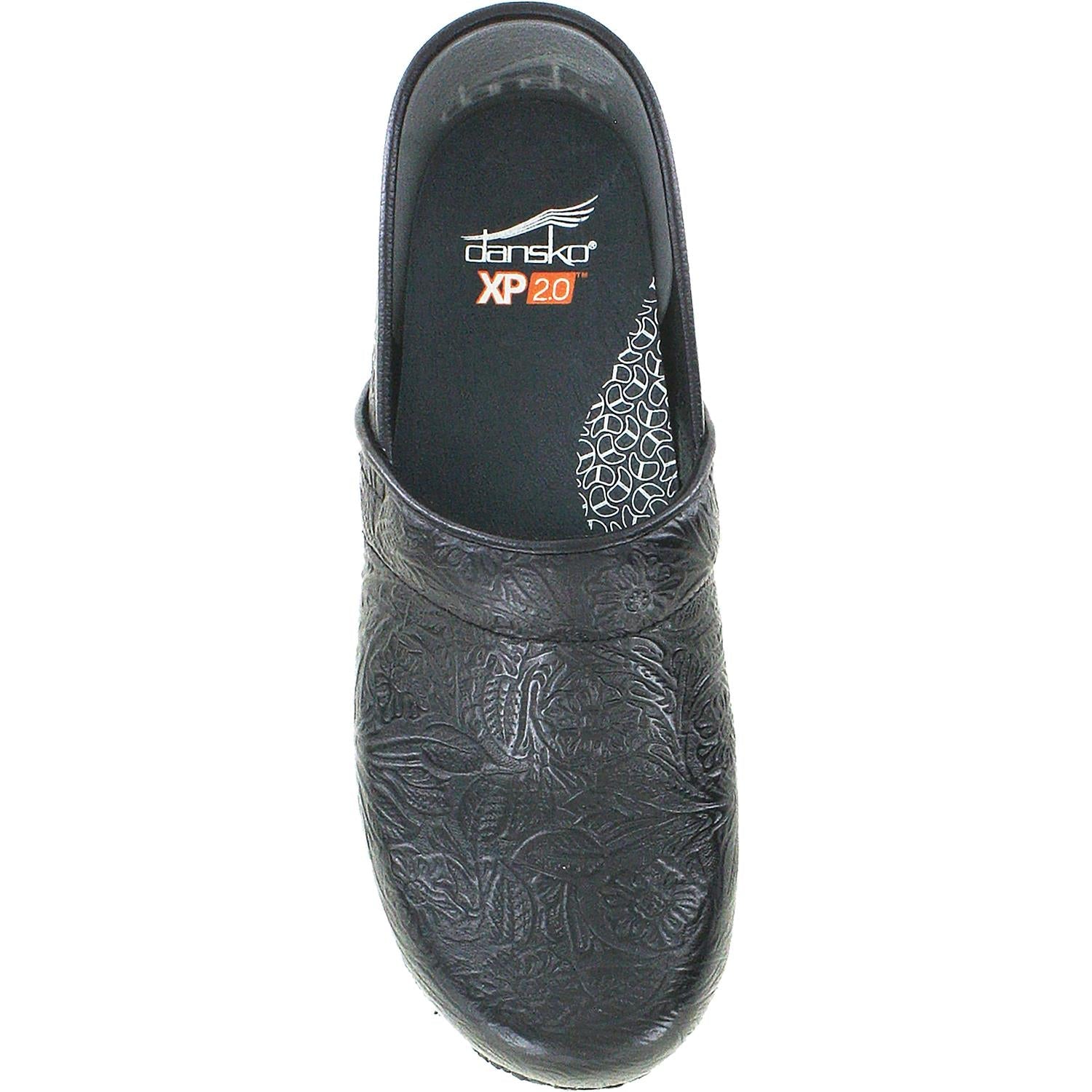 Women's Dansko XP 2.0 Black Floral Tooled Leather