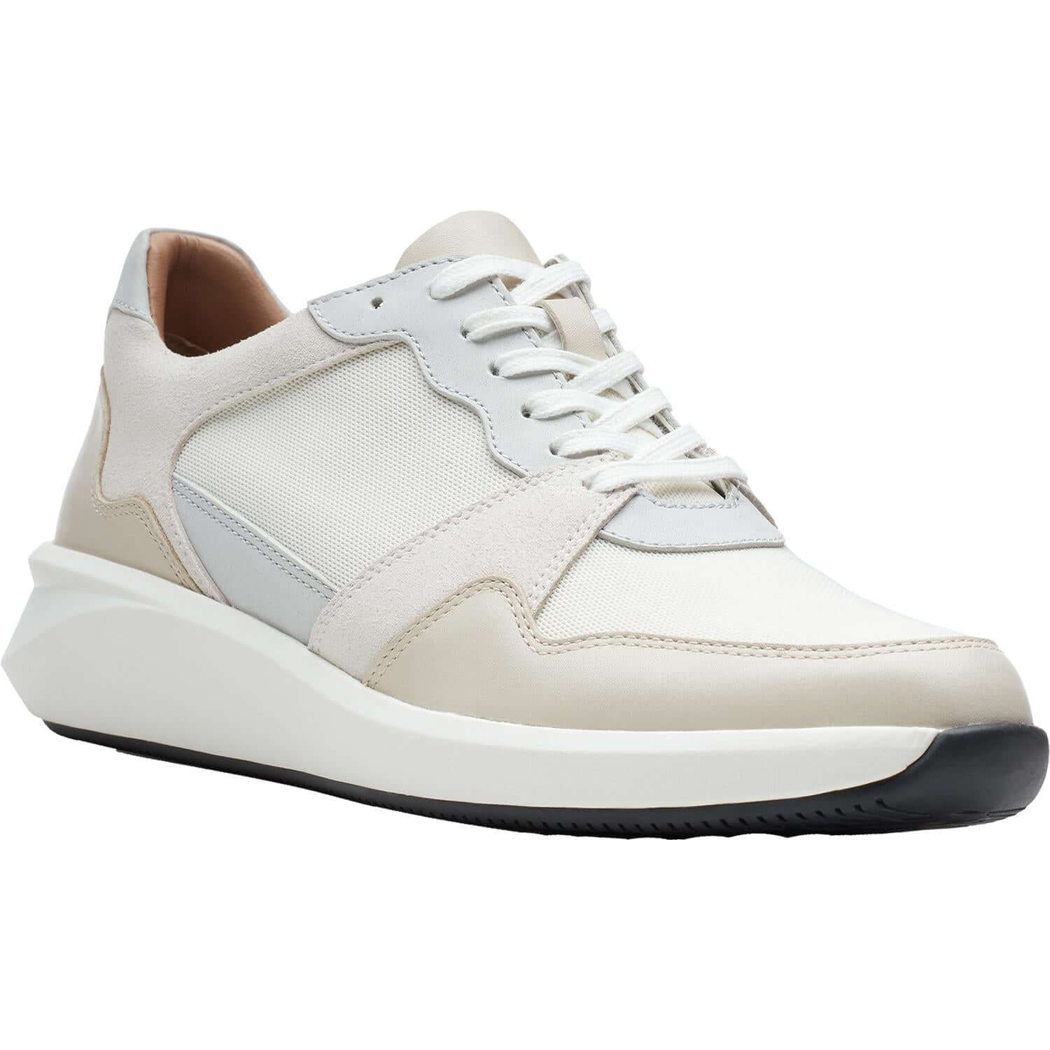 Women's Clarks Un Rio Run White Combi Leather