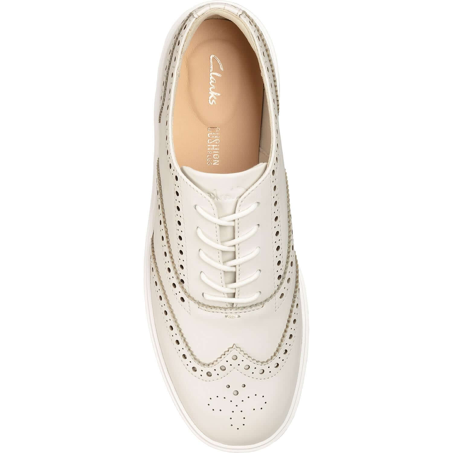 Women's Clarks Hero Brogue White Leather