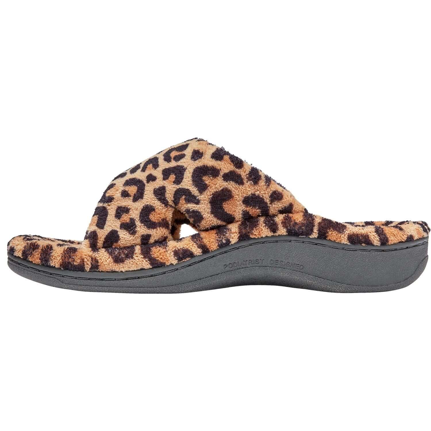 Women's Vionic Relax Slippers Natural Leopard Fabric