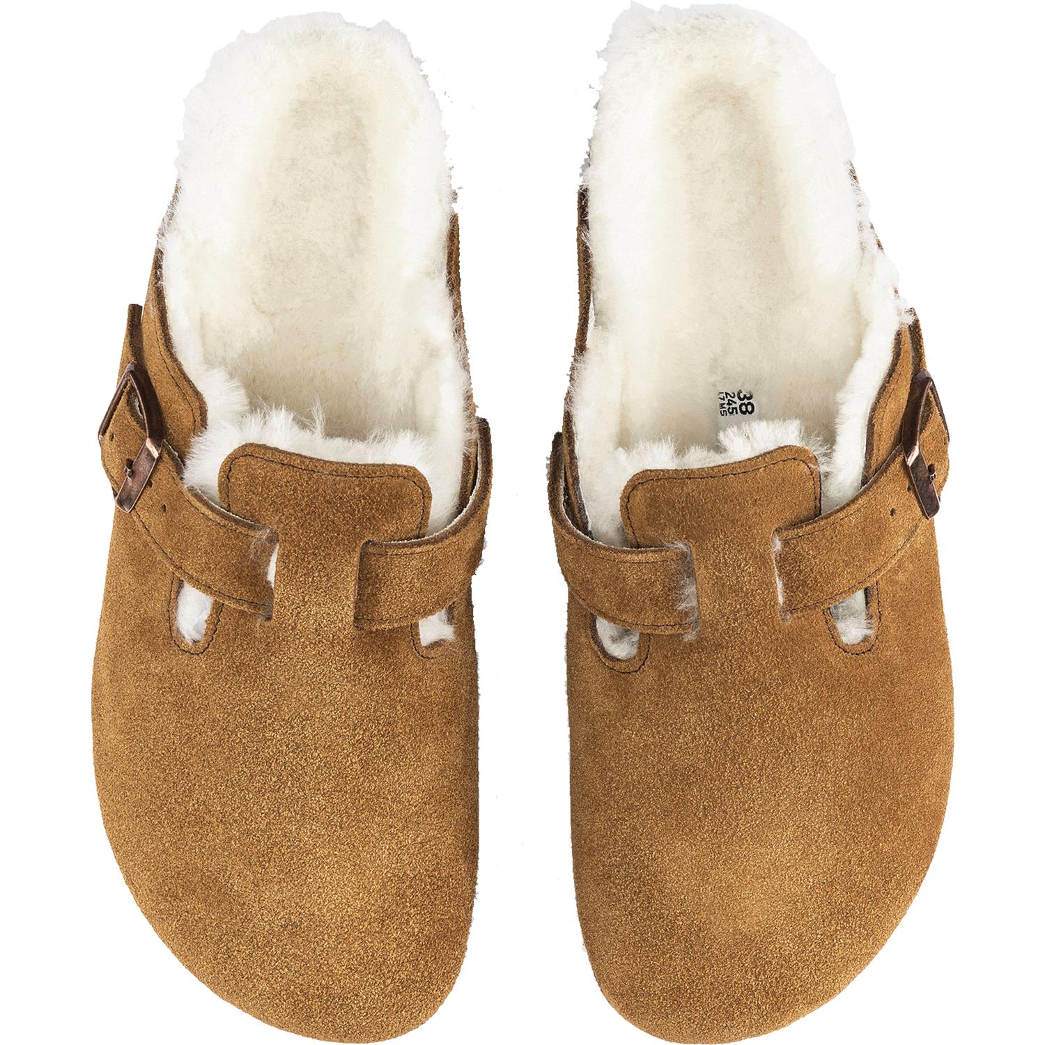 Unisex Birkenstock Boston Shearling Mink Suede / Natural Shearling