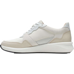 Women's Clarks Un Rio Run White Combi Leather