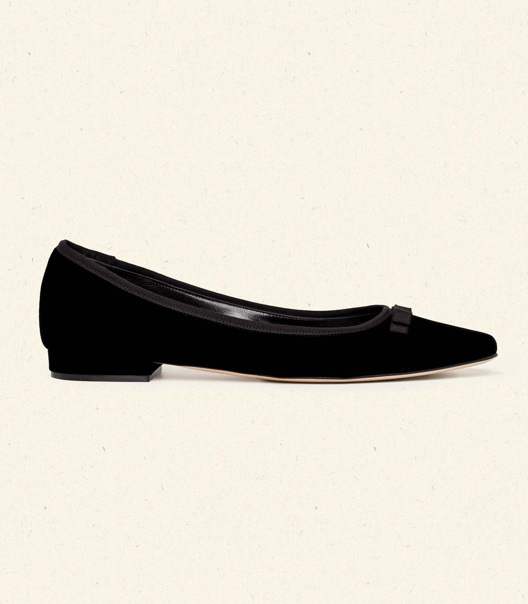 ODETTE BALLET FLAT -- BLACK VELVET | FALL 24